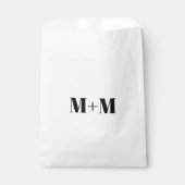 Sachets En Papier Personnaliser avec lettre noire initiale Numéro bl (Devant)