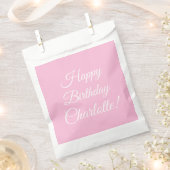 Sachets En Papier Personnaliser avec nom, Joyeux Anniversaire, rose (Coupé)
