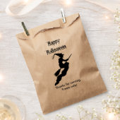 Sachets En Papier Personnaliser Merci, Happy Halloween - sorcière (Coupé)