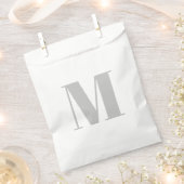 Sachets En Papier Personnaliser monogramme gris clair initial blanc (Coupé)