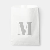 Sachets En Papier Personnaliser monogramme gris clair initial blanc (Devant)