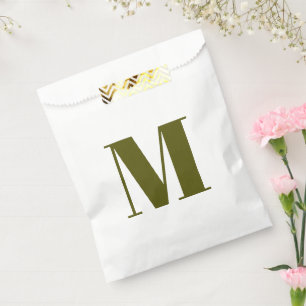 Sachets En Papier Personnaliser monogramme initial mousse d'olive ca