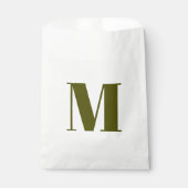 Sachets En Papier Personnaliser monogramme initial mousse d'olive ca (Devant)