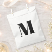 Sachets En Papier Personnaliser monogramme initial noir blanc (Coupé)