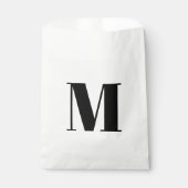 Sachets En Papier Personnaliser monogramme initial noir blanc (Devant)