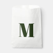 Sachets En Papier Personnaliser monogramme initial vert foncé blanc (Devant)
