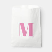 Sachets En Papier Personnaliser monogramme rose initial blanc (Devant)