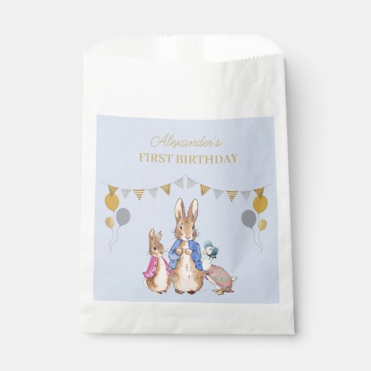 Sachets En Papier Personnaliser Peter lapin 1er anniversaire (Devant)