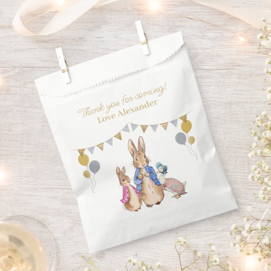 Sachets En Papier Personnaliser Peter lapin Merci blanc (Coupé)