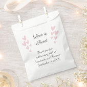 Sachets En Papier Personnaliser Pink Heart Love Is Sweet Mariage (Coupé)