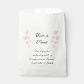 Sachets En Papier Personnaliser Pink Heart Love Is Sweet Mariage (Devant)