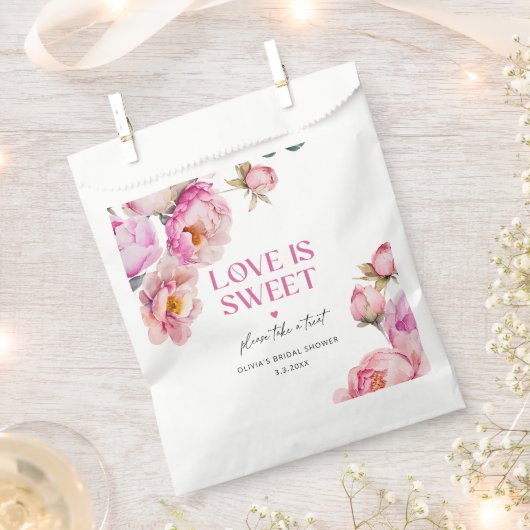 Sachets En Papier Pétales et prosecco rose vif l'amour est doux (Coupé)