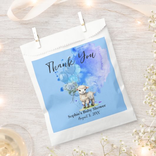 Sachets En Papier Petit Agneau Bleu Hydrangée Bleu doux (Coupé)