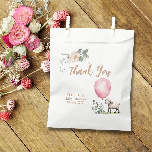 Sachets En Papier Petit Agneau rose floral doux