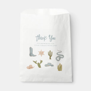 Sachets En Papier Petit Baby shower bleu Cowboy