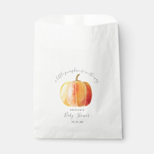 Sachets En Papier Petit Baby shower Citrouille (Devant)