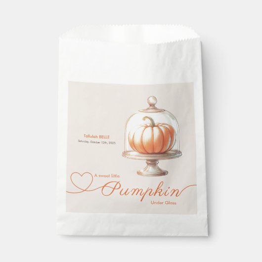 Sachets En Papier Petit Baby shower Citrouille - Automne Chic (Devant)