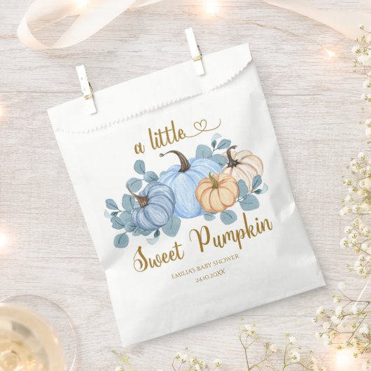 Sachets En Papier Petit baby shower citrouille doux (Coupé)