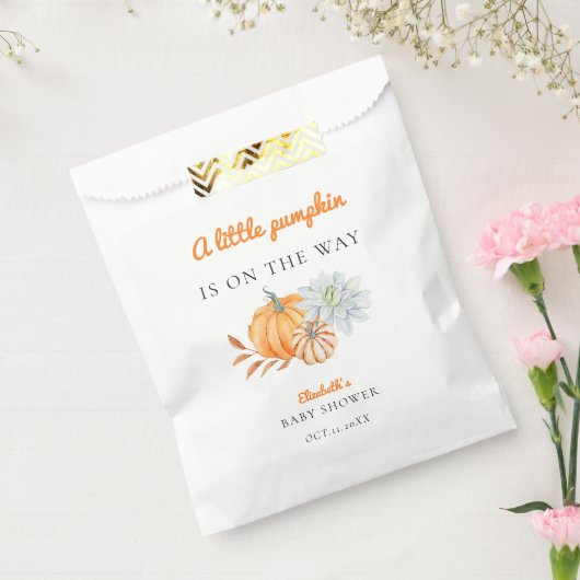 Sachets En Papier Petit Baby shower Citrouille simple (Scellé)