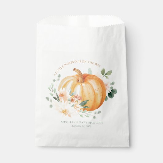 Sachets En Papier Petit Baby shower Citrouille Traiter Sac Faveur (Devant)