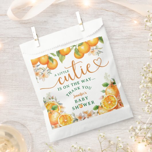 Sachets En Papier Petit Baby shower Citrus Orange Cutie Favoriser Sa (Coupé)