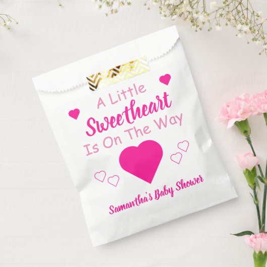 Sachets En Papier Petit Baby shower de coeur (Scellé)