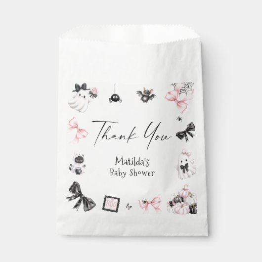 Sachets En Papier Petit Baby shower fille d'Halloween Boo (Devant)