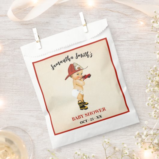 Sachets En Papier Petit Baby shower pompier Fête Favoriser Sac (Coupé)