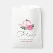 Sachets En Papier Petit Baby shower Rustique rose-rose-blanc Citroui (Devant)