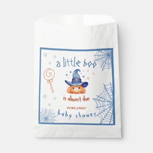 Sachets En Papier Petit boo est presque dû garçon douche (Devant)
