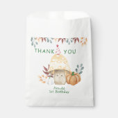 Sachets En Papier Petit Champignons premier Anniversaire MERCI (Devant)