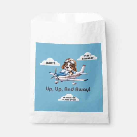 Sachets En Papier Petit Chien Pilote &Plan Cessna, Voyage, Premier A (Devant)