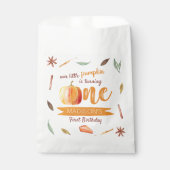 Sachets En Papier Petit Citrouille Automne 1er Anniversaire (Devant)