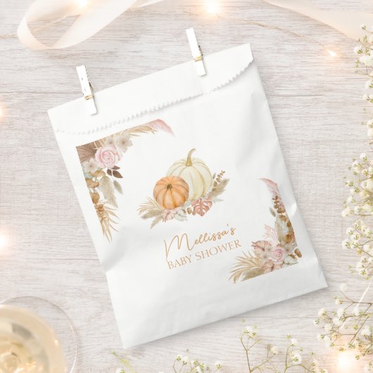 Sachets En Papier Petit Citrouille Automne Boho automne Baby shower (Coupé)