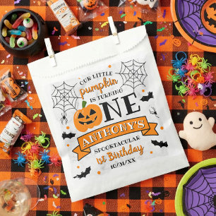 Sachets En Papier Petit Citrouille Premier Anniversaire Halloween Un