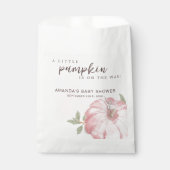 Sachets En Papier Petit Citrouille rose Baby shower d'automne (Devant)