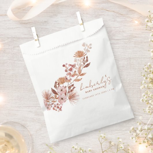 Sachets En Papier Petit Fleur sauvage Boho | Baby shower d'automne (Coupé)