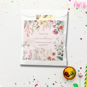 Sachets En Papier Petit Fleur sauvage qui tourne un joli 1er anniver