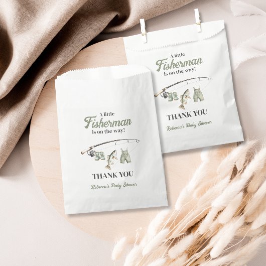 Sachets En Papier Petit Pêcheur Clothesline Baby shower de pêche