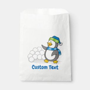 Sachets En Papier Petit pingouin avec boules de neige agitant sac de