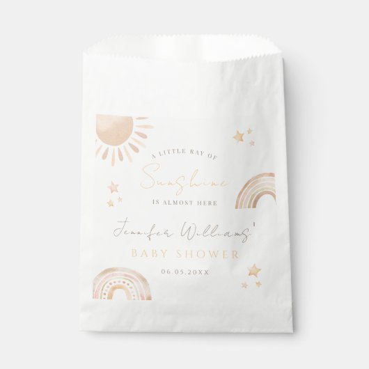 Sachets En Papier Petit rayon Soleil Soleil baby shower arc-en-ciel (Devant)