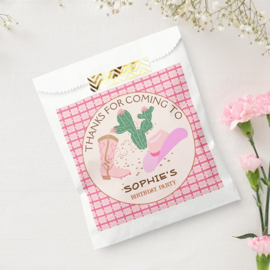 Sachets En Papier Petite cowgirl cool et cactus fête d'anniversaire (Scellé)