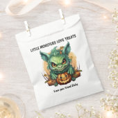 Sachets En Papier Petite créature verte Monster Halloween (Coupé)