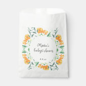 Sachets En Papier Petite douche de bébé orange (Devant)