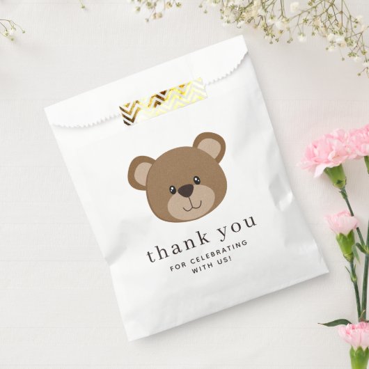 Sachets En Papier Petite face d'ours | 1er anniversaire Merci (Scellé)