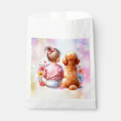 Sachets En Papier Petite fille et canicule d'abricot (Devant)