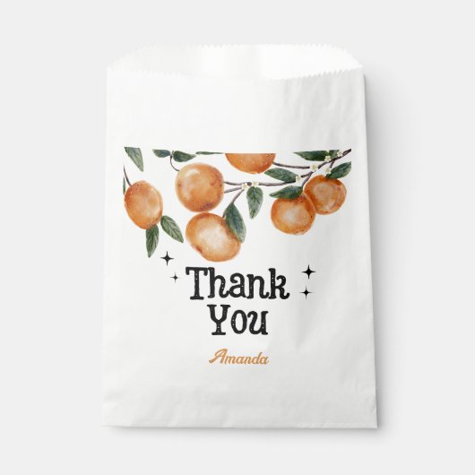 Sachets En Papier Petite Orange Mignonne Citron Merci (Devant)