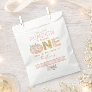 Sachets En Papier Petites filles Citrouilles 1er anniversaire