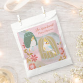 Sachets En Papier Petites filles colorées d'oiseaux Anniversaire (Coupé)