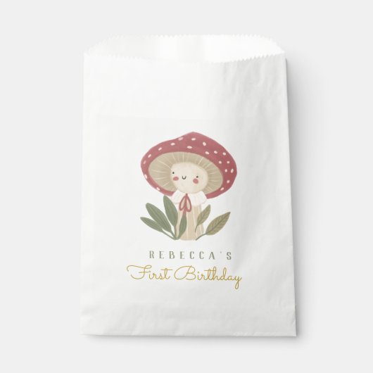 Sachets En Papier Petits champignons Balises cadeaux d'anniversaire (Devant)